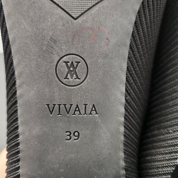 VIVAIA Melody Square Toe Heels 39/8 Black Career Office Business Girlboss - Picture 7 of 8